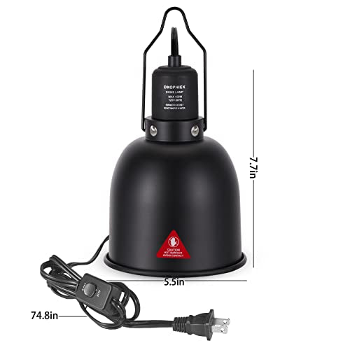 DXOPHIEX Dual Reptile Lamp Stand with 5.5inch Reptile Light Fixture