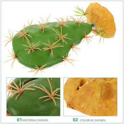 jojofuny Artificial Reptile Terrarium Plants Cactus Decor for Amphibian Habitat, Fake Plastic Reptile Tank Accessories for Landscape and Habitat Decoration