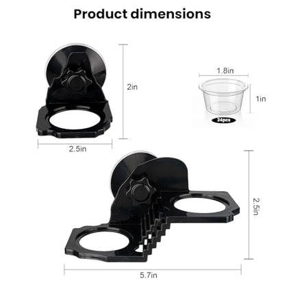 Suction Cup Gecko Feeding Ledge with 3 Bowls, Crested Gecko Food Dish Set, Arboreal Reptile Feeding Ledge for Crested Gecko, Day Gecko and Small Reptiles