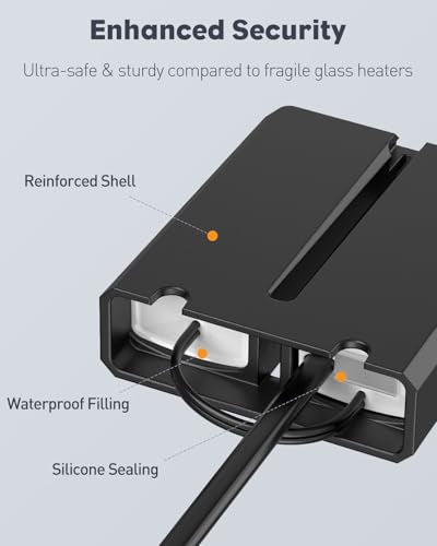Pawfly 20 W Mini Submersible Aquarium Heater, 1.5-3 Gallon Fish Tanks Heater Betta Heater with Thermostat, Submersible Fishs Tank Heater, Small Aquarium Heaters for Saltwater and Freshwater