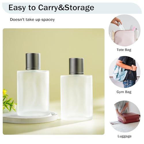 YU FENG Glass Perfume Bottles Empty Refillable Atomizer 2 Pack 100ml/3.4oz（Cylinder） - color: Style 3