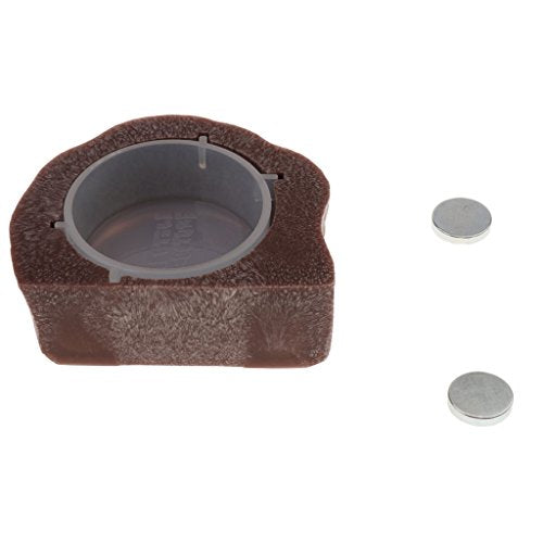 Magnetic Reptile Food Water Bowl Terrarium Reptile Feeder Feeding Dish for Gecko, Lizard, Turtle (Brown) - color: Brown