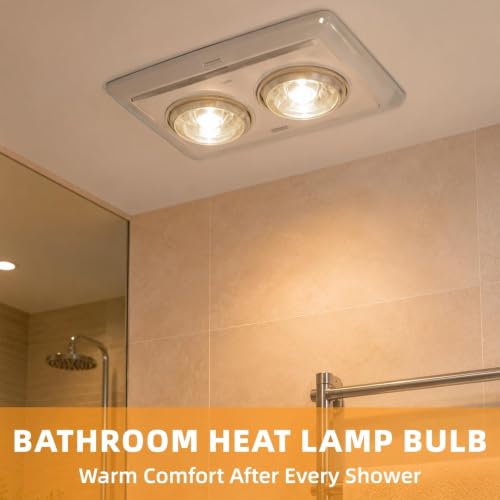 250W Clear Heat Lamp Bulbs, 8000 Hours Rated, R40 Bathroom Shower Incandescent Light Bulb, Infrared Heating for Chickens, Reptiles, Pets, Food, E26 Base, 1 Pack - color: White, size: 1 Pack