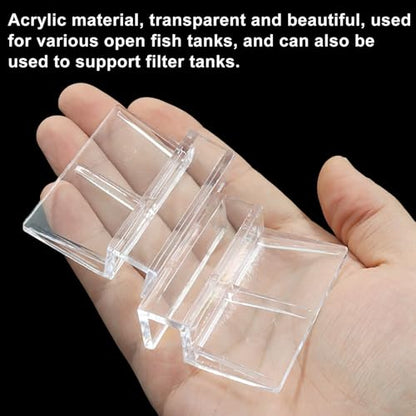 Murtenze 8 PCS Aquarium Lid Clips, 10mm Clear Acrylic Fish Tank Holder Support Clamps for Rimless Aquariums - size: 10mm