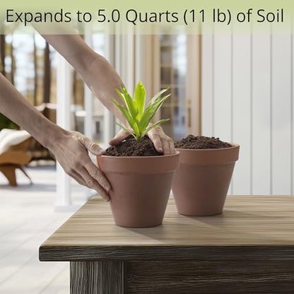Coconut Coir Potting Soil for Indoor Plants - Expands to 5 Quart (11 lb) | Bonsai Soil Discs Perfect for General Houseplants, Herbs, and Bonsai Trees - Expands with Water - size: 5 Quart