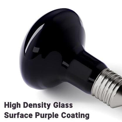 60W Reptile Night Light Bulb, UVA Heat Lamp - Simulate Natural Moonlight, Purple Basking Lamp for Bearded Dragon, Lizard - color: Purple-moonlight Heat Lamp, size: 60 Watts