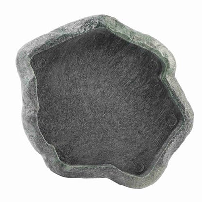 Reptile Bowl, Resin Rock Reptile Food and Water Feeder Pet Aquarium Ornament Terrarium Dish Plate for Tortoise Lizard Iguana(Dark Green S) - color: Dark green S