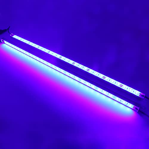 LEDENET 440nm Blue Waterproof LED Grow Light Strips, 12V DC Aquarium LED Strip Aluminum Lighting, 2 pc 20" Blue Boat Rigid LED Lights Strips, Marine LED Lights Bar - size: 2 x 20'' 440nm