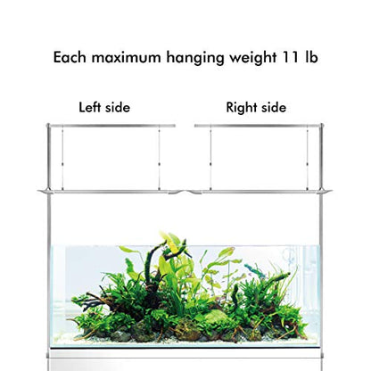 ONF Stainless Steel 304 Square Hanging Kit for Planted Terrarium & Aquarium Light, Suspension System, Adjustable Stand Hold up to 11lb 24-36 inch Fish Tank Light, 2 pcs Tubes in Pack, Right - size: Right