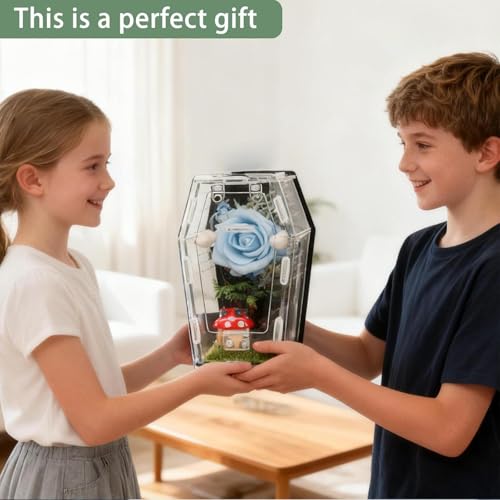 Clear Breathable Box, Acrylic Small Snail Terrarium, 4x4x6 Inches Crested Gecko Tank with Air Slots, Plexiglass Creature Cage, Pet Viewing Habitat with Transparent Styling, Amphibian Display Cas