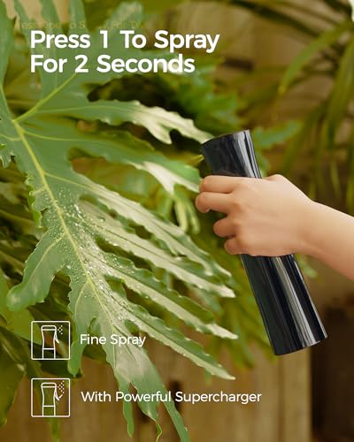 Bamworld Continuous Spray Bottle for Plant-Fine Mist Spray Bottles for Watering Plant，Indoor Outdoor Water Spray Bottle for Plants（Black，10.1 Ounces