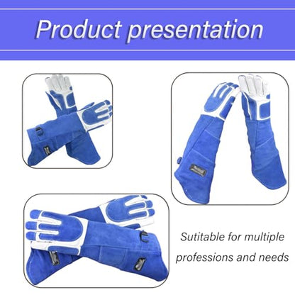 Animal Handling Gloves Leather Multipurpose Glove For Grooming, Bite Proof For Cat Dog Bird Falcon Livestock Snake