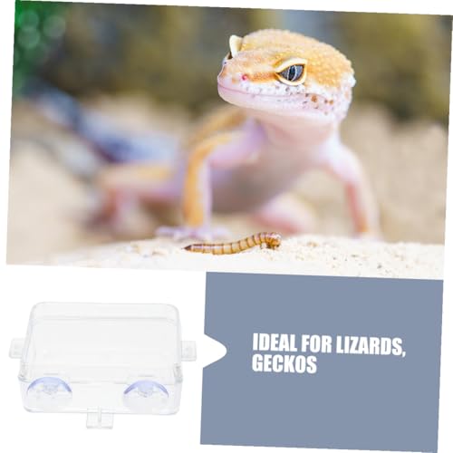 VOSAREA Reptile Food Dish Bowl with Suction Cup, Large Plastic Lizard Feeder and Water Bowl for Bearded Dragons, Geckos, and Chameleons, Snake Tank and Gecko Tank Accessories