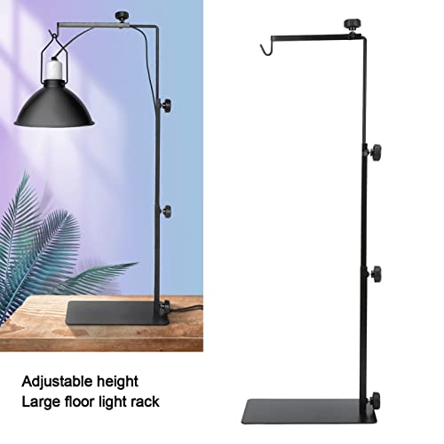Reptile Lamp Stand, Iron Adjustable Heat Light Holder, Foldable Height Design – Stable Screw Knob Structure, Easy Installation for Lizards Turtles Snakes
