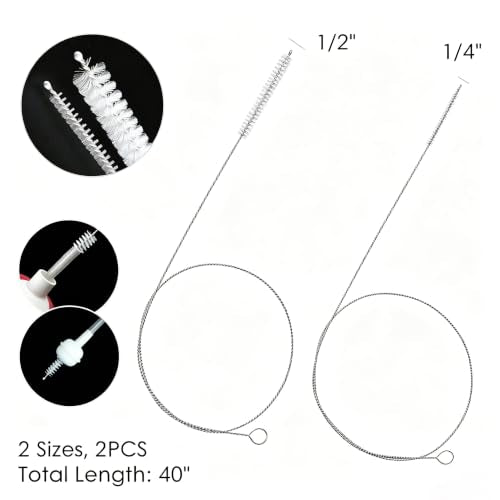 2 Pack 40 Inch Dual Size Straw Cleaner Brush, Flexible Pipe Cleaner for AC & Car Sunroof Drain Clog Removal