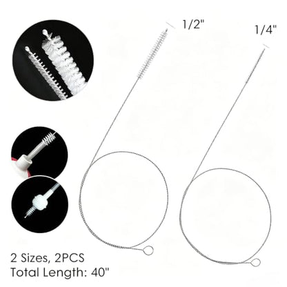 2 Pack 40 Inch Dual Size Straw Cleaner Brush, Flexible Pipe Cleaner for AC & Car Sunroof Drain Clog Removal