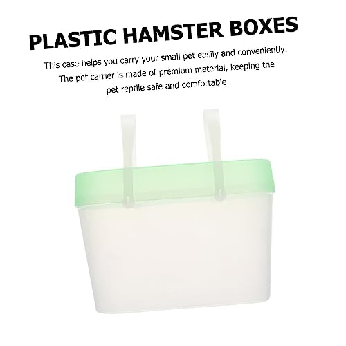 YARNOW 2pcs Portable Hamster Boxes and Turtle Containers with Thickened Lid Reptile Cages for Travel Comfortable Ventilation Design - color: Green