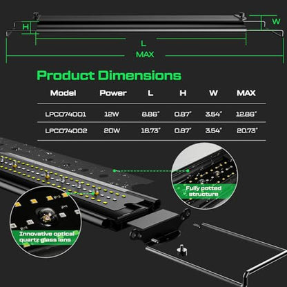 20W UVB Reptile Light, Dimming UVB UVA Reptiles Strip Lamp, Remote Control with 24/7 Timer, UVB Strip Lights for Bearded Dragon Leopard Gecko Tortoise Frog Snake Plant - size: 16 INCH