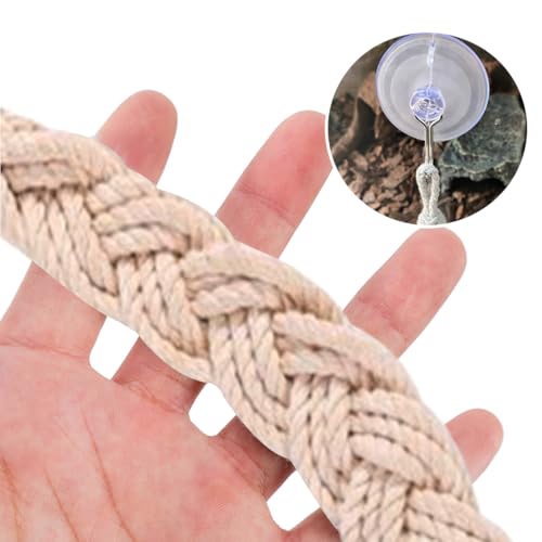 Hermit Crab Climbing Rope, 23.6 Inches, Cotton, Reptile Climbing Accessory, Off White - color: Off White