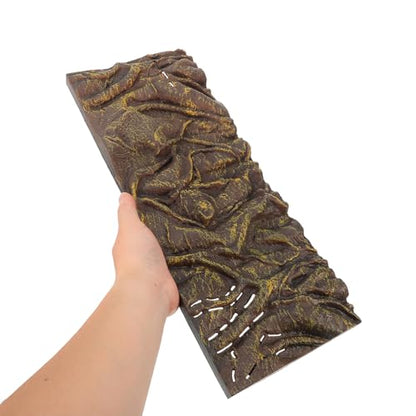 SOLUSTRE 3D Aquarium Background Board Waterproof Reptile Tank Decorative Bark Texture Panel Corrosion-Resistant for Fish, Turtle, and Terrarium Habitat