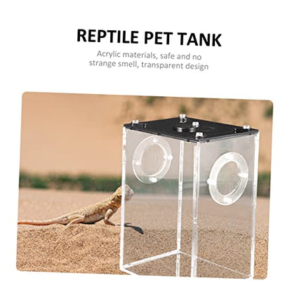 ORFOFE Reptile Breeding Box Professional Transparent Reptile Tank for Snakes Lizards Spiders and More Ventilated Acrylic Habitat with Full View Design for Easy Observation