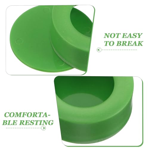 ABOOFAN 6pcs Anti-Escape Reptile Feeding Bowls for Bearded Dragon and Crested Gecko, 0.9inch Depth Round Food Dishes, Green Plastic Mealworm Feeders for Lizard Terrarium Accessories