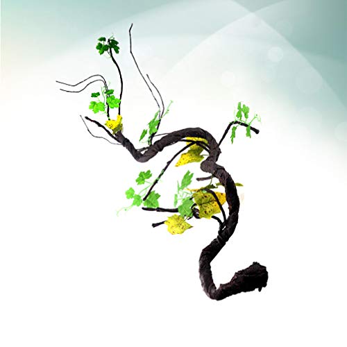 POPETPOP Reptile Vines for Climbing-Artificial Jungle Forest Bend Branch Terrarium Cage Habitat Decor for Lizard Spider Chameleon Snakes Gecko Frogs Small Pet