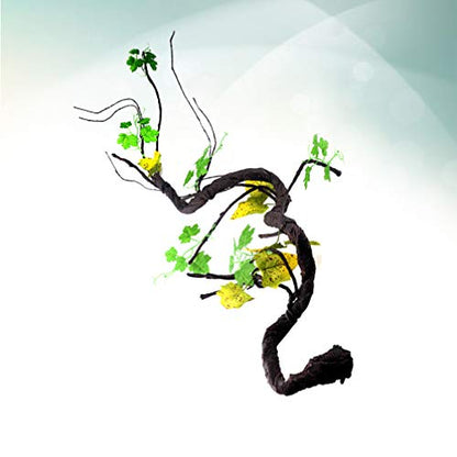 POPETPOP Reptile Vines for Climbing-Artificial Jungle Forest Bend Branch Terrarium Cage Habitat Decor for Lizard Spider Chameleon Snakes Gecko Frogs Small Pet