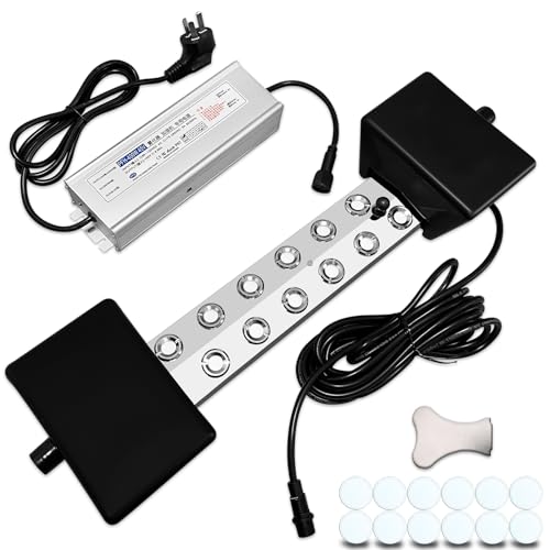 Ultrasonic Fogger 12 Head Ultrasonic Mist Maker,9000ml/H 400W Mist Maker Fogger,12 Head Ultrasonic Fogger Mist Maker,12 Head Ultrasonic Mist Maker fogger Ultrasonic Mister Fogger 12Head Fogger - color: 12 Head Ultrasonic Fogger