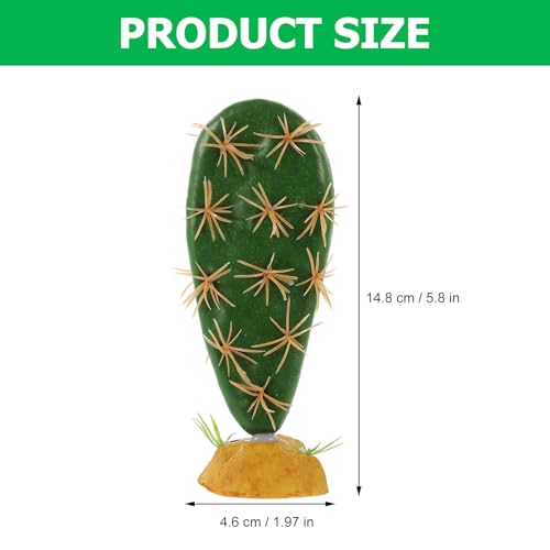 SHINEOFI Artificial Cactus Reptile Terrarium Plant Decor for Fish Aquarium and Reptile Habitat Plastic Resin Material Fade-Resistant for Landscaping and Pet Hideouts