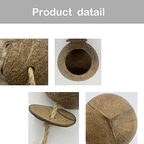 Crested Gecko Coconut Hut,Leopard Gecko Natural Coco Shell Den Reptiles Habitat Durable Hanging Cave Hideouts Plants Climbing Decoration for Amphibians and Small Animals(4 Pcs)