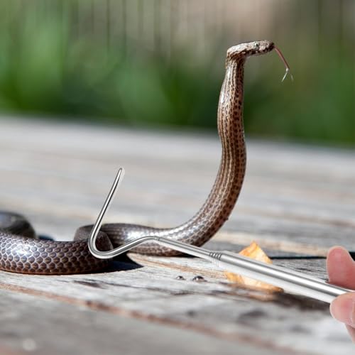 BESPORTBLE Retractable Stainless Steel Snake Hook Grabber Portable Adjustable Snake Catching Tool for Reptile Handling and Secure Capture