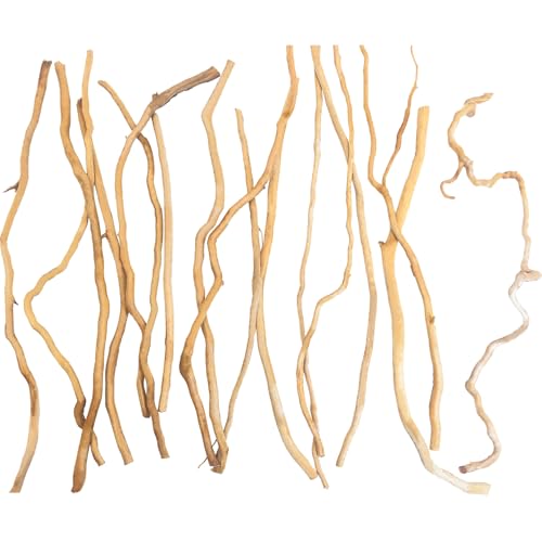 Hamiledyi Natural Driftwood for Aquarium Decor - Red Moor Wood 10"-15" Long Assorted Shapes (100g) Safe Branches for Fish Tank & Reptile Habitat - Natural Aquarium Wood Decorations (Delicate branches)