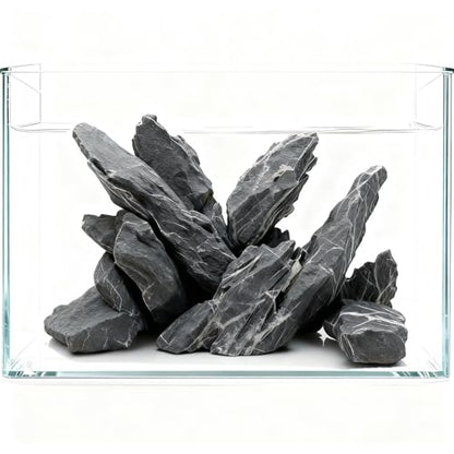 10lLBS Aquarium Rocks Seiryu Stone Natural Hardscape Stone for DIY Aquariums, Fish Tanks, Bonsai, Terrariums, Paludarium Amphibian Enclosures (10Lb (3-8 inch), Seiryu Stone) - size: 10Lb (3-8 inch)