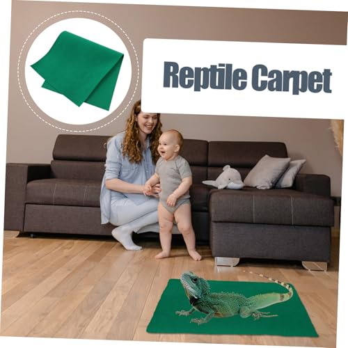 COLLBATH Reptile Carpet Liner Lizard Liner Mat Reptile Substrate Washable for Pet Cage - color: Green