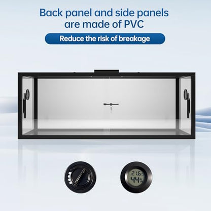 67 Gallon Reptile Terrarium Tank, 48" x 18" x 18" Bearded Dragon Enclosure Glass Terrarium with Screen Ventilation, Front Opening for Lizard, Snake and Tropical Habitat