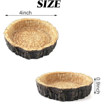 2PCS Reptile Water Dish Food Bowl Set Reptile Feeder Food and Water Dish with Feeding Tweezers Tong for Leopard Gecko Lizard Frog Snake Chameleon Tortoise (Style 2) - color: style 2