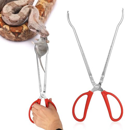 Reptile Feeding Tongs, 15 Inch Snake Feeding Tongs Anti-Skid Easy-Grip Extra Long Tweezers for Terrarium Corn Ball Python Accessories Axolotl Bearded Dragon Feeding Supplies