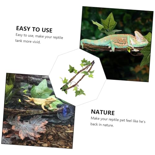 jojofuny 2Pcs Reptile Vines with Suction Cups Jungle Climber Branches for Snakes Lizards Geckos Terrarium Habitat Decoration and Exercise