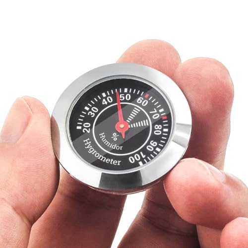 Hemoton 2-Pack Analog Cigar Humidor Hygrometer Round Mechanical Humidor Gauge Humidity Meter for Cigar Box Small Compact Accessory for Violin Case Home Use