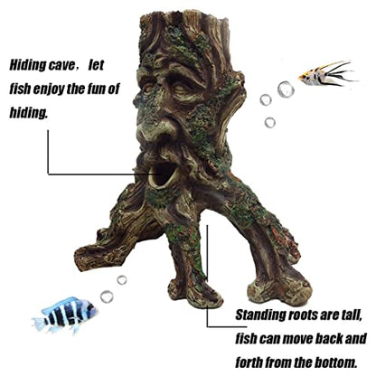 Tfwadmx Large Aquarium Driftwood Decaying Trunk Terrarium Resin Hollow Tree Root Log Ornament Decoration Fish Tank Hideouts Climbing Habitat Accessories for Bearded Dragon Snake Chameleon Reptile