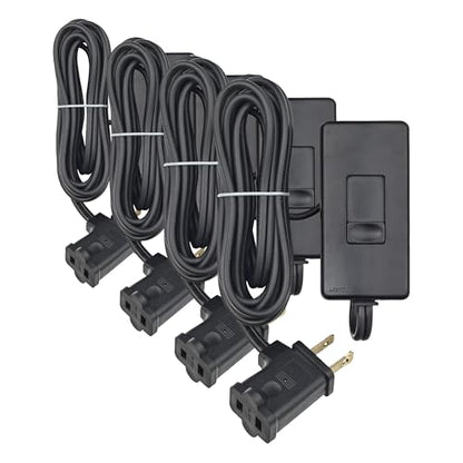 Leviton Table Top Plug in Lamp Dimmer for Dimmable LED,Halogen and Incandescent Bulbs,TBL03-10E,Black,(Pack of 4) - color: Black, size: 4 Pack