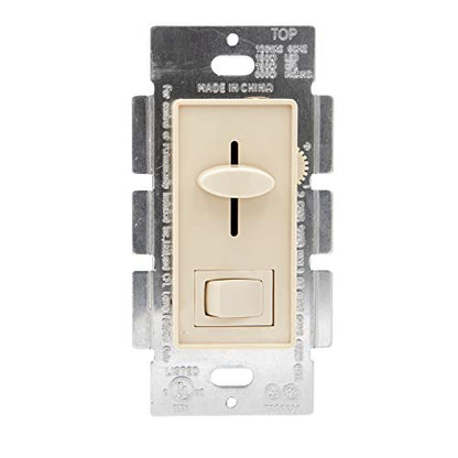 Maxxima LED Dimmer Electrical Light Switch, Ivory, 3-Way/Single Pole Use | 600 Watt Max, LED and Incandescent Compatible, Wall Plate Cover Included - color: Ivory