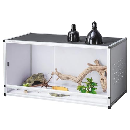 PVC Reptile Enclosure 40x16x16'' Large Reptile Terrarium Habitat Tank for Bearded Dragon Gecko Lizard Snake, 44 Gallon Wide Breeding Lounge Vivarium Area with Sliding Doors Lock