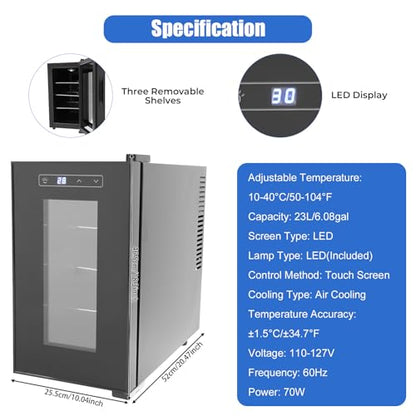 Reptile Incubator, 70W 6.08Gal Digital Incubator Cooling Small Reptiles Eggs Temperature Control Portable Scientific Lab Incubators with LED Touch Display Screen for Turtle Lizard Snake (70W) - size: 70W