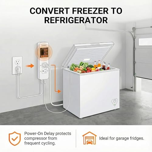 2 in 1 Digital Temperature Controller Dual Outlet Heat Mat Thermostat Reptile Greenhouse Heater Home Brewing Freezer Cooling Heating Pad Control 16A 1920W