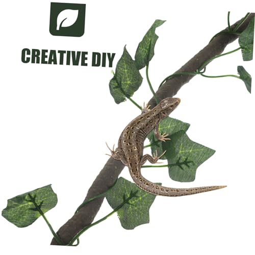 BESPORTBLE 1m Jungle Vines for Reptiles Flexible Artificial Habitat Decor with Suction Cups Includes Pu Vines and Leaves for Lizards Frogs Snakes and More Reptiles