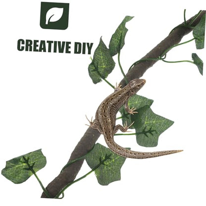 BESPORTBLE 1m Jungle Vines for Reptiles Flexible Artificial Habitat Decor with Suction Cups Includes Pu Vines and Leaves for Lizards Frogs Snakes and More Reptiles