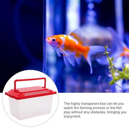 Portable Fish .08X4.33X4.33 Inch Handheld Aquarium Transparent Turtle Box Compact Plastic Pet Hamster Carrier for Travel and Home Use - size: 18x11cm