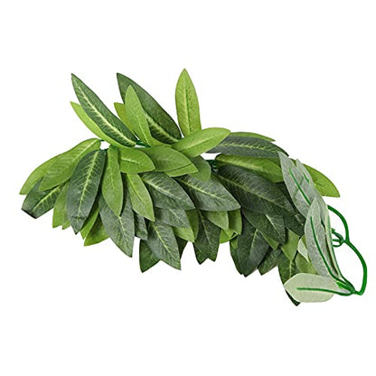 Artificial Reptile Plants Lifelike Plastic Plant Hanging Leaves Decoration with Suction Cup for Reptile Terrarium Fish Tank (T-044 30CM) - size: T-044 30CM